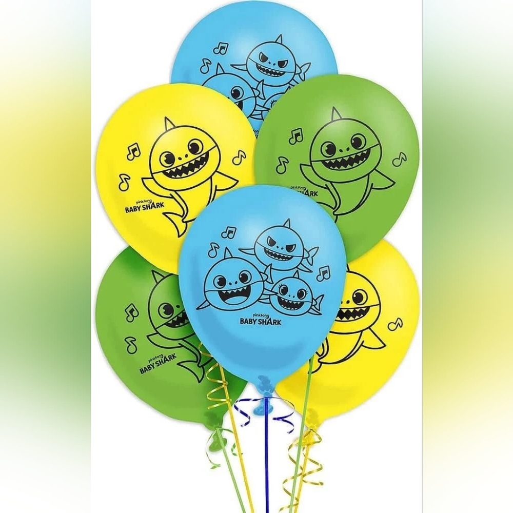 Nickelodeon Baby Shark 6 Piece Latex Balloons